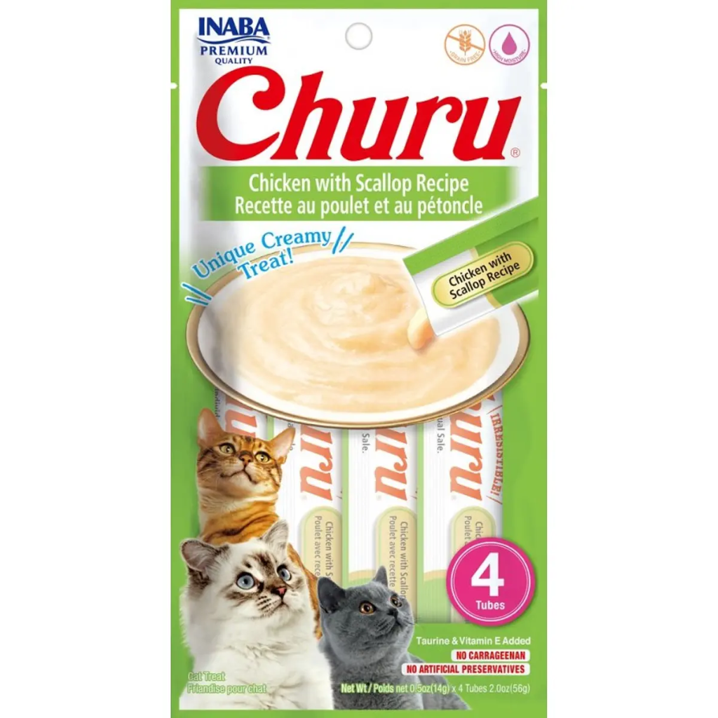 [USA605] CHURU CAT 4 PIEZAS - CHICKEN WITH SCALLOP - POLLO CON SCALLOP 56 GR