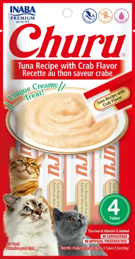 [USA665] CHURU CAT 4 PIEZAS - TUNA WITH CRAB - ATUN Y CANGREJO 56 GR