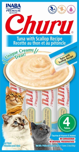 [USA604] CHURU CAT 4 PIEZAS - TUNA WITH SCALLOP - ATUN Y VIEIRA 56 GR
