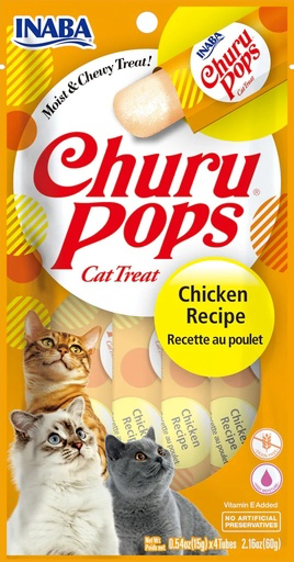[USA712] CHURU POPS CAT SNACK 4 PIEZAS - CHICKEN - POLLO 56 GR