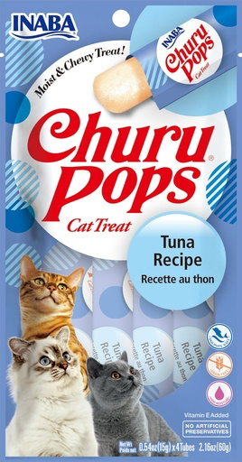 CHURU POPS CAT SNACK 4 PIEZAS - TUNA - ATUN 60 GR
