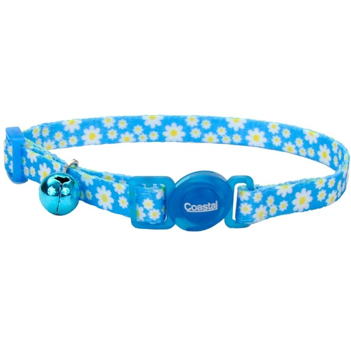 [C000689] COASTAL COLLAR GATO FASHION FLORES DAISY AZUL
