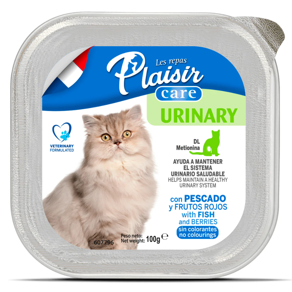 [C001082] PLAISIR F PATÉ CUIDADO URINARIO GATO CON PESCADO Y FRUTOS ROJOS 100gr