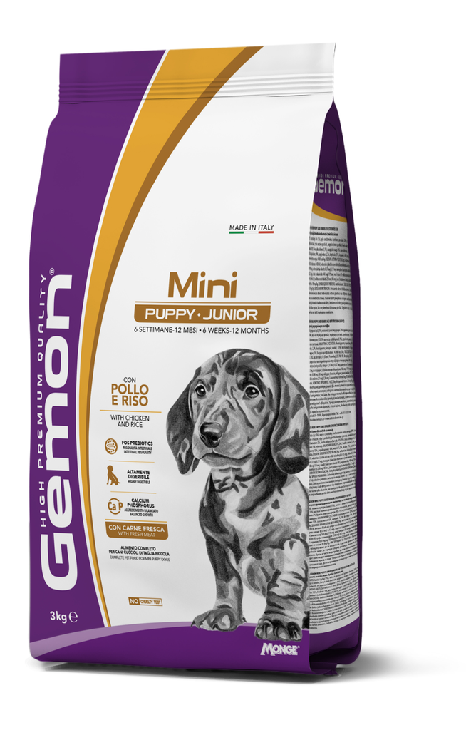[C001207] GEMON MINI PUPPY JUNIOR CHICKEN AND RICE * 3KG