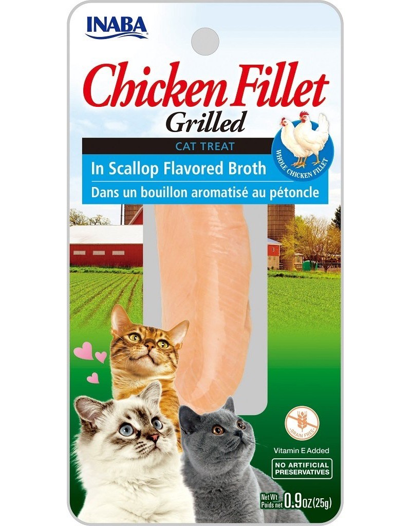 [USA554] INABA CAT SNACK CHICKEN FILLET GRILLED - IN SCALLOP FLAVORED BROTH - POLLO VIEIRA 15 GR