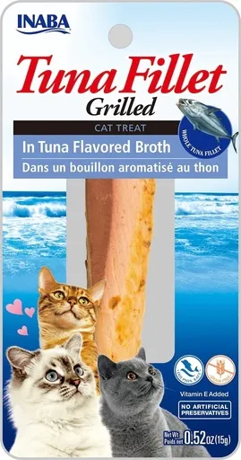 [USA501] INABA CAT SNACK GRILLED TUNA FILLET - IN TUNA FLAVORED BROTH - ATUN 15 GR