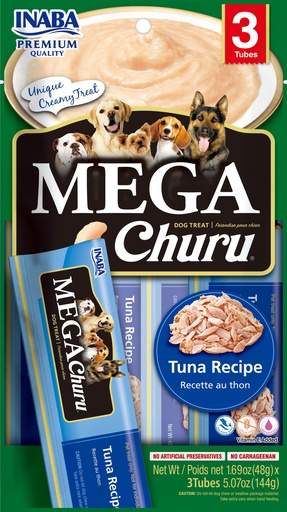 INABA DOG SNACK MEGA CHURU 3 PZ - TUNA -ATUN * 144GR
