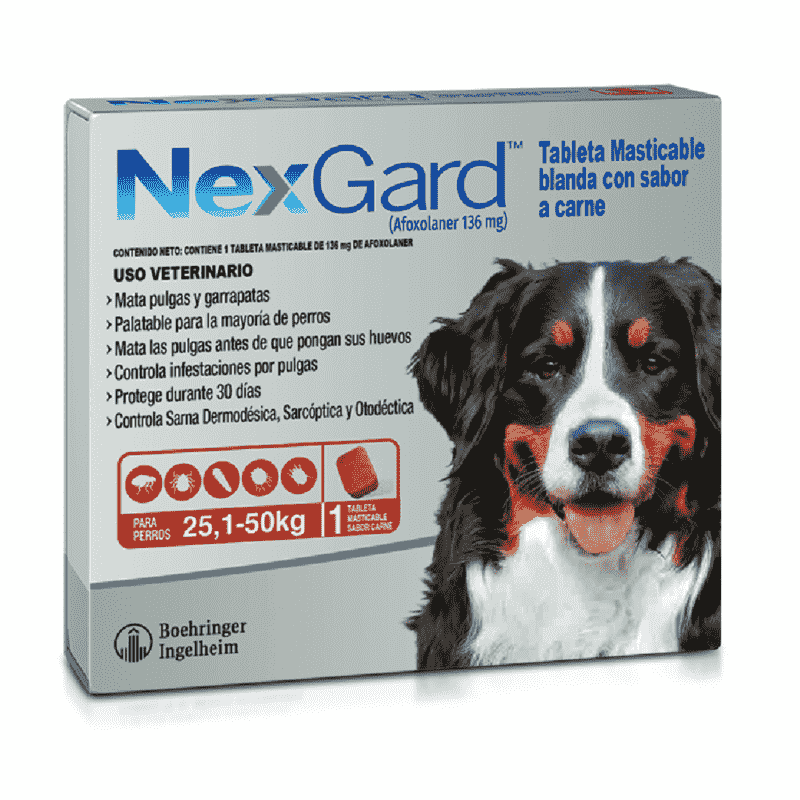 NEXGARD CHEWABLE 25.1 - 50KG * 1 DOSIS XL