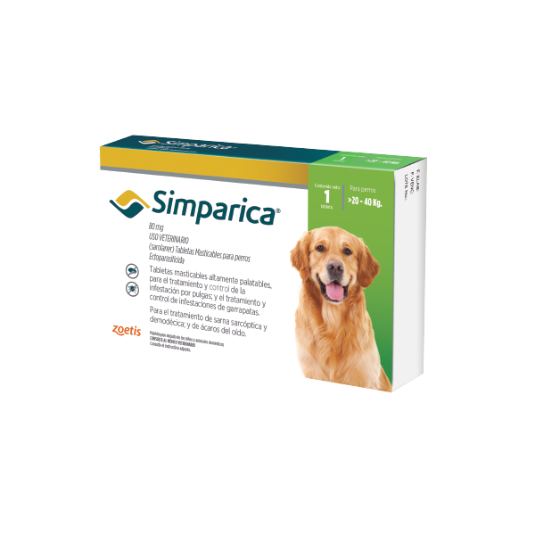 [C001985] SIMPARICA 80 Mg (20 - 40 Kg) CAJA 1 TABLETA