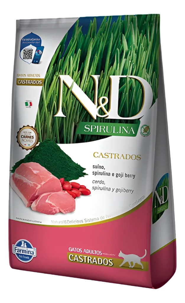 [C001919] ND SPIRULINA FELINE ADULT CASTRADOS SUINO (1.5 Kg)