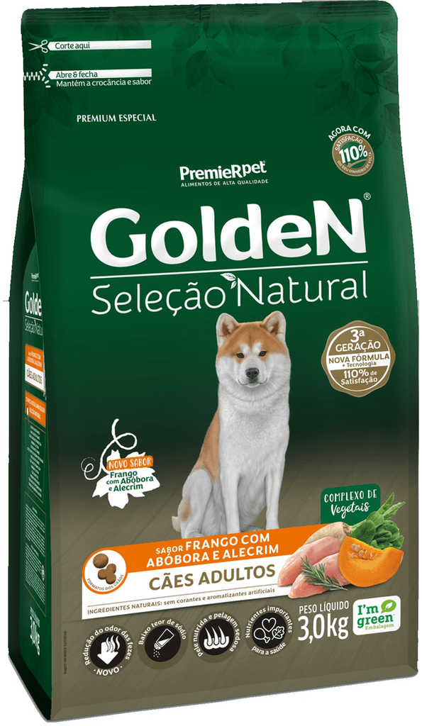 [C002664] GOLDEN SELECCION NATURAL PERROS ADULTO CALABAZA Y ROMERO (3 Kg)