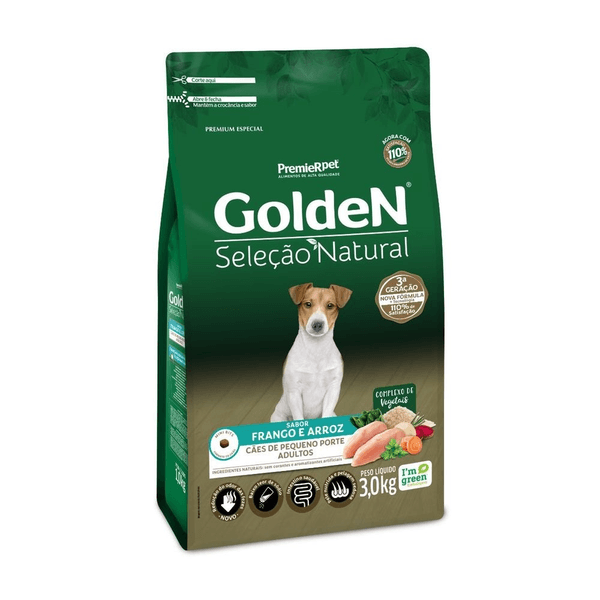[C002666] GOLDEN SELECCION NATURAL PERROS ADULTO TALLA PEQUEÑA MINI BITS (3 Kg)
