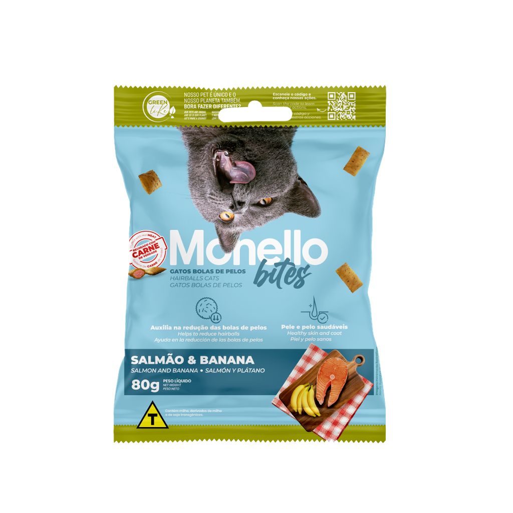 Monello Bites Bola de Pelo Salmon y Banana * 80 Gr