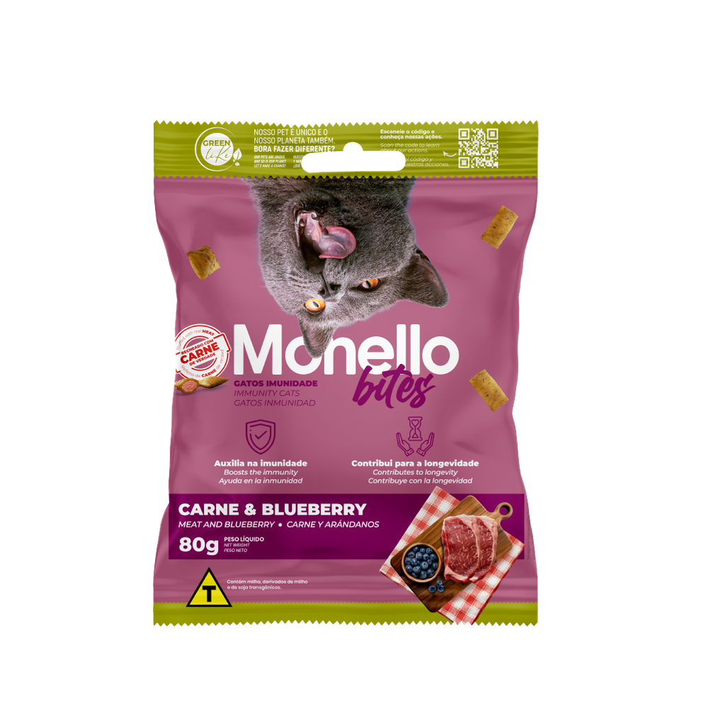 [C001492] Monello Bites Inmunidad Carne y Arandanos * 80 Gr