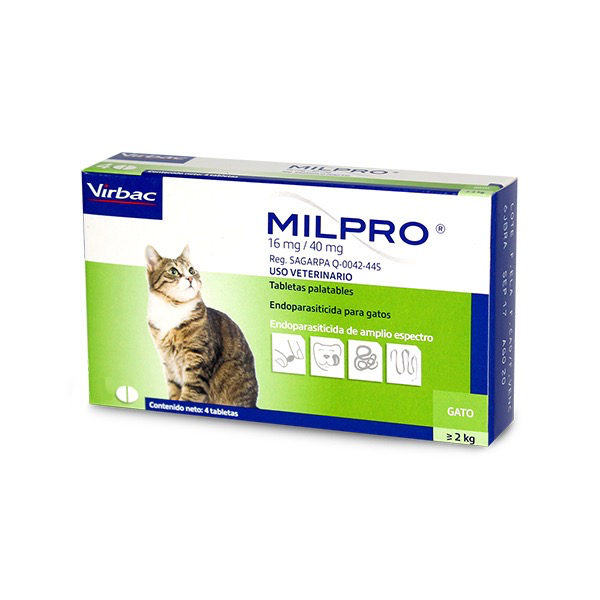 MILPRO 16MG/40MG (2-8KG) TABLETA