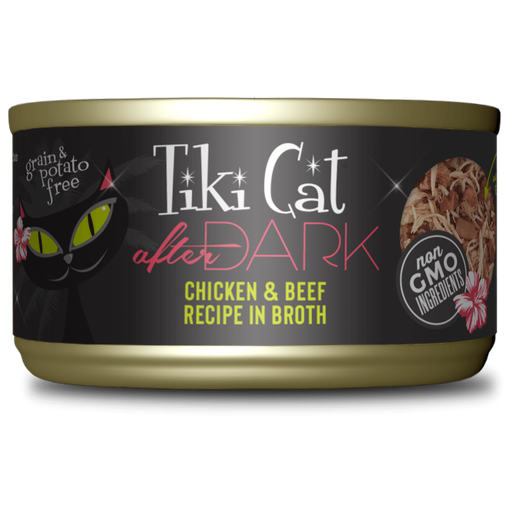 TIKI CAT AFTER DARK * 80 GR LATA (POLLO Y CARNE EN CALDO)