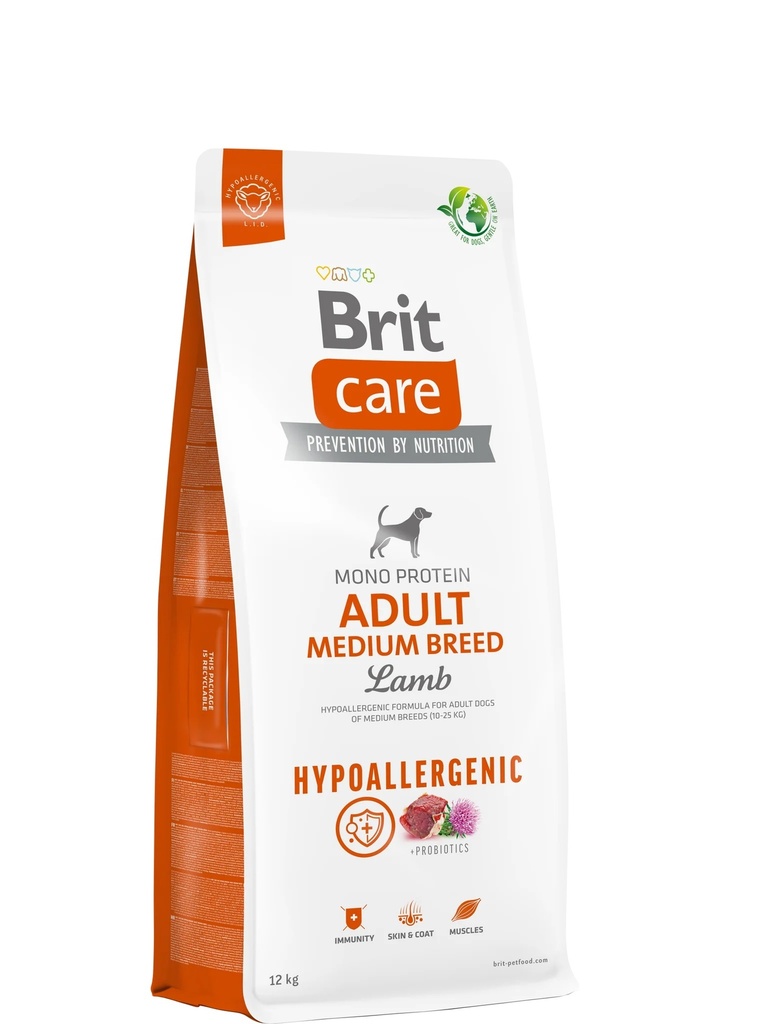 [1000181] BRIT CARE DOG HYPOALLERGENIC ADULT MEDIUM BREED LAMB (1 Kg)