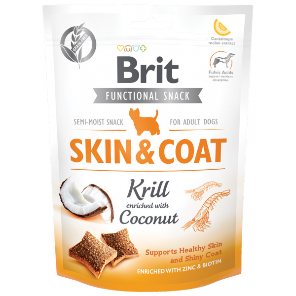 [1000049] BRIT CARE DOG FUNCTIONAL SNACK SKIN & COAT KRILL * 150 GR